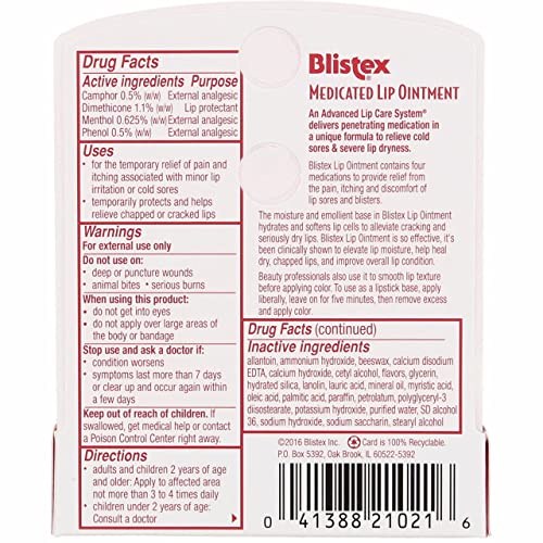 Blistex Lip Medicated Ointment (Pack of 3)