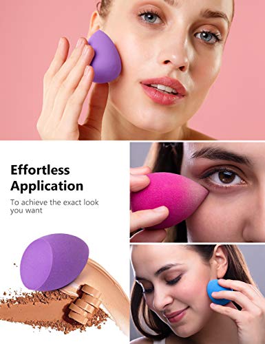 InnoGear Makeup Sponge, 10 Pcs Makeup Sponges Blender Set Beauty Cosmetic Foundation Blending Applicator Puff, Flawless for Liquid Cream Powder (Multi colored)