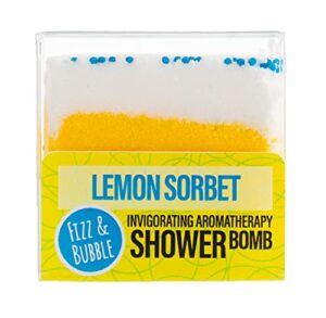fizz & bubble aromatherapy shower steamer and shower bomb for relaxation and relief for adults, women, kids, and gifts – lemon sorbet