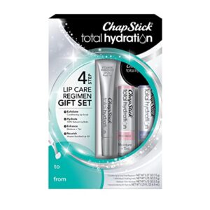 chapstick total hydration lip kit gift set, lip moisturizer, lip scrub and lip balm set – 4 count