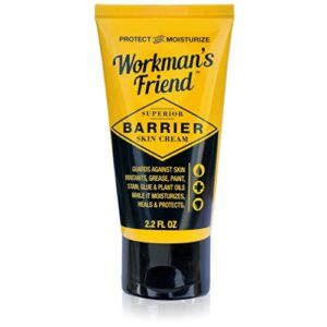 workman’s friend barrier skin cream – heals cracked hands – moisturizer and protectant from chemicals & plant oils – 2.2 ounce