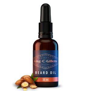 king c. gillette beard oil, infused with argan, jojoba, avocado, macadamia seed and almond oils