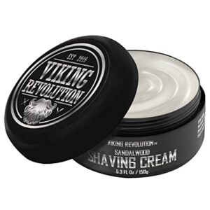 luxury shaving cream for men- sandalwood scent – soft, smooth & silky shaving soap – rich lather for the smoothest shave – 5.3oz