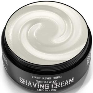 Luxury Shaving Cream for Men- Sandalwood Scent - Soft, Smooth & Silky Shaving Soap - Rich Lather for the Smoothest Shave - 5.3oz