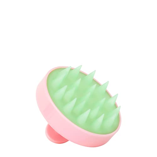 Pacifica Beauty | Clarifying Shampoo Brush | Exfoliating Scalp Massager | Flexible Silicone Brushes | Ergonomic Handle | Hair Care / Scalp Care | Waterproof | Pink + Green | Vegan