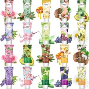 20 pack hand lotion gift stocking stuffers,moisturizing hand care plant fragrance hand cream lotion for dry hands,natural mini travel size hand lotion with shea butter,aloe,vitamin e for bridesmaid gifts christmas gifts valentines gifts