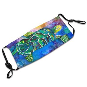 Sea Turtle face mask Watercolorful Sea Turtle2 mask Bandana Reusable Mouth for Adults Men Women