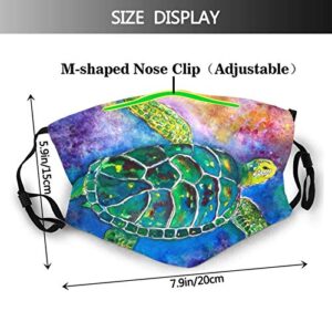 Sea Turtle face mask Watercolorful Sea Turtle2 mask Bandana Reusable Mouth for Adults Men Women