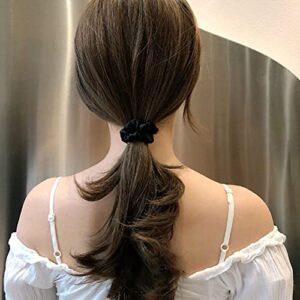 12Pcs Satin Hair Scrunchies, Black Scrunchies Hair Ties Elastic Hair Bands Ponytail Holder Hair Accessories for Women Girls Gifts