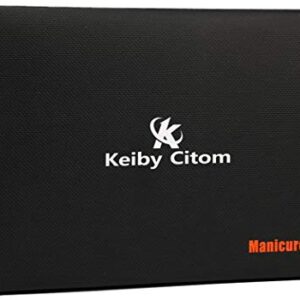 Keiby Citom Professional Stainless Steel Nail Clipper Travel & Grooming Kit Nail Tools Manicure & Pedicure Set of 15pcs with Luxurious Case (Black/Yellow)