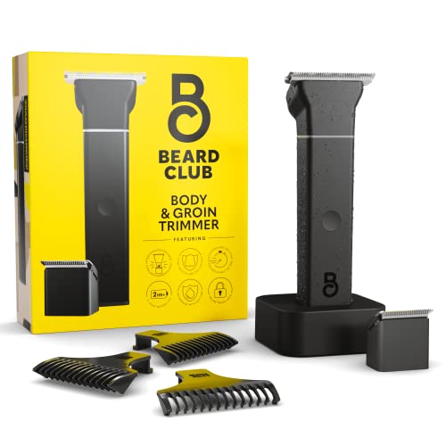 Beard Club Electric Groin Hair Trimmer - BT-Zero Body Hair Groomer, Interchangable Ceramic Blade Magnetic Heads, Waterproof Cordless Rechargeable Wet or Dry Male Hygiene Razor - High Power 7000 RPM