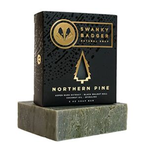 swanky badger natural soap bar – northern pine