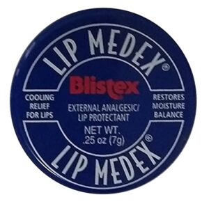 blistex medicated lip balm, lip medex – for cold, sores, cracked & dry lips – 0.25 oz x 2 pack