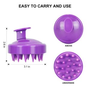 SetSail Hair Scalp Massager Shampoo Brush, Soft Silicone Hair Scalp Scrubber with Ergonomic Handle, Dry and Wet Hair Scalp Brush for Hair Growth, Dandruff Removal, Relax, Blood Circulation, Purple