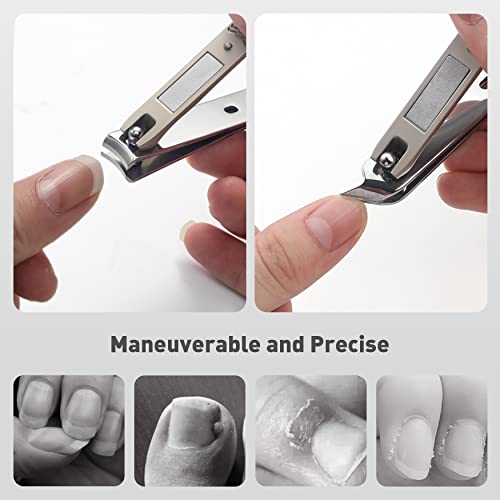 BEZOX Nail Clipper, Ultra Sharp Stainless Steel Toenail Clipper and Fingernail Clipper, 2 PCS Nail Cutter for Women and Men for Thick and Ingrown Nails