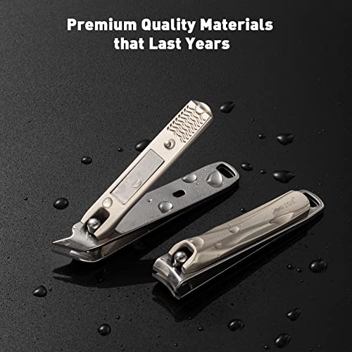 BEZOX Nail Clipper, Ultra Sharp Stainless Steel Toenail Clipper and Fingernail Clipper, 2 PCS Nail Cutter for Women and Men for Thick and Ingrown Nails