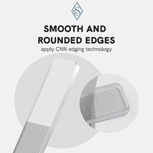 Upgrade Nano Glass Nail File Set 2PC Nail Buffer for Natural Nails, Crystal Nail File Polisher for Nail Care, Professional Manicure Set(Black and White)
