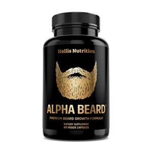 alpha beard growth vitamins | biotin 10k mcg, optimsm®, gomct®, bioperine®, collagen | beard and hair growth supplement for men | regrow stronger, thicker, healthier facial hair – for all hair types