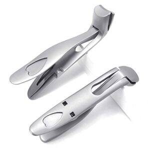 A Special Nail Clippers of SGNEKOO Angled Bent Head Super Sharp Wide Jaw Opening for Hard/Thick Fingernails and Toenails Nail Cutter Trimmer for Men Women Seniors (Silver/2P-1)