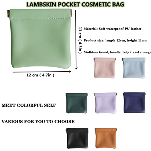 Lambskin Pocket Cosmetic Bag, Pocket Cosmetic Bag, Portable Make Up Bags for Women Waterproof Mini Multifunctional Storage Bag Makeover Bag Travel Storage, for Cosmetics, Headphones