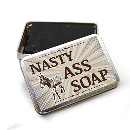 Nasty Ass Soap - Funny Donkey Design - Novelty Bath Soap for Men and Women - Black Soap, Handcrafted, Made in the USA, Contains Activated Charcoal