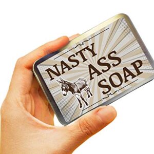 Nasty Ass Soap - Funny Donkey Design - Novelty Bath Soap for Men and Women - Black Soap, Handcrafted, Made in the USA, Contains Activated Charcoal