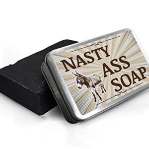 Nasty Ass Soap - Funny Donkey Design - Novelty Bath Soap for Men and Women - Black Soap, Handcrafted, Made in the USA, Contains Activated Charcoal