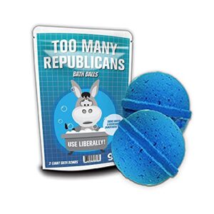 Too Many Republicans Bath Balls - Funny Bath Bombs, XL Blue Fizzers, Handcrafted, Made in The USA, 2 Count