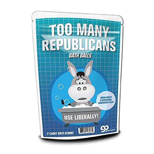 Too Many Republicans Bath Balls - Funny Bath Bombs, XL Blue Fizzers, Handcrafted, Made in The USA, 2 Count