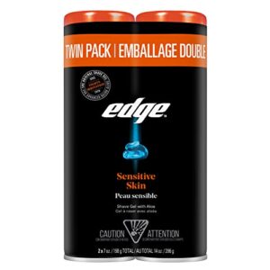 edge sensitive skin shaving gel twin pack, 2 x 198g