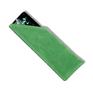 august grooming pocket comb in ivy with green suede case