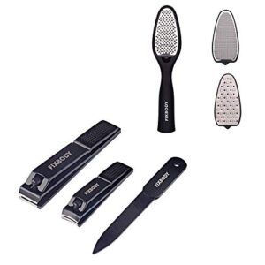 fixbody 3pcs nail clipper set with leather case | fixbody 3 in 1 replaceable pedicure kit