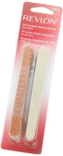 Revlon Compact Emery Boards Nail File, Dual Sided for Shaping and Smoothing Finger and Toenails, 24 Count