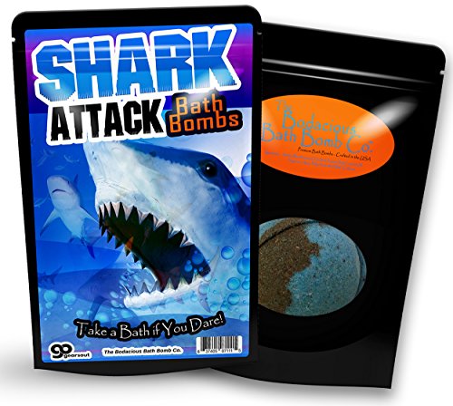 Shark Attack Bath Bombs - Cool Bath Bombs for Kids - Fun Bath Fizzers for Boys - XL Black and Blue Bath Bombs