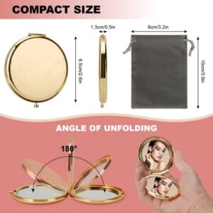 MIHAGUTY Magnifying Compact Mirror for Purses with 2 x 1x Magnification, Folding Mini Pocket Double Sided Travel Makeup Mirror, Perfect for Purse, Pocket