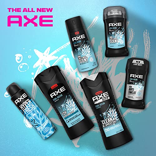 AXE Dual Action Body Spray Deodorant for Long Lasting Odor Protection Cool Ocean All Day Fresh Scent Mens Deodorant Formulated Without Aluminum 4 oz 4 count