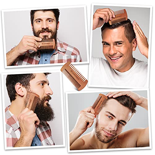 Beard Brush, 100% Boar Bristle Black Walnut Wood Beard Comb Brush for Men To Tame and Soften Your Facial Hair