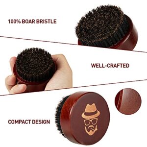 Beard Brush, 100% Boar Bristle Black Walnut Wood Beard Comb Brush for Men To Tame and Soften Your Facial Hair