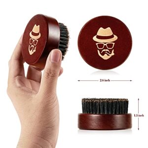 Beard Brush, 100% Boar Bristle Black Walnut Wood Beard Comb Brush for Men To Tame and Soften Your Facial Hair