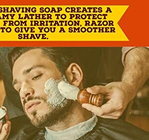 GBS Men's Sandalwood Shaving Soap 97% All Natural Enriched With Shea Butter and Glycerin, Creates Rich Lather Form, 3 Oz Pack of 1(1 Sandalwood Round Shaving Soap)