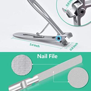Toenail Clippers for Thick Nails, Large Nail Clippers for Thick & Ingrown Toenails Podiatrist Toenail Clippers Kits Stainless Steel Super Sharp Curved Blade Grooming Nail Tool for Man & Women