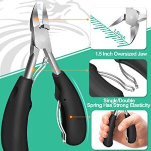 Toenail Clippers for Thick Nails, Large Nail Clippers for Thick & Ingrown Toenails Podiatrist Toenail Clippers Kits Stainless Steel Super Sharp Curved Blade Grooming Nail Tool for Man & Women