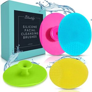 4 pack silicone face scrubbers, face brush, face cleansing brush, face scrub brush, face cleanser, facial scrubber exfoliating face scrubber for women face wash brush face exfoliator tool facial brush