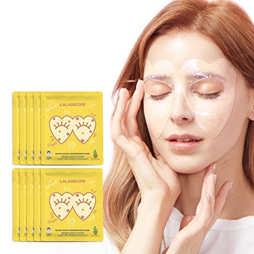 LALARECIPE Pineapple Heart-Shaped Under Eye Masks | Pack of 10 | Hydrogel Eye Patches with Vitamin C & Niacinamide-Hydrating, Cooling & Revitalizing | Reduce Dark Circles, Puffiness & Wrinkles