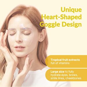 LALARECIPE Pineapple Heart-Shaped Under Eye Masks | Pack of 10 | Hydrogel Eye Patches with Vitamin C & Niacinamide-Hydrating, Cooling & Revitalizing | Reduce Dark Circles, Puffiness & Wrinkles