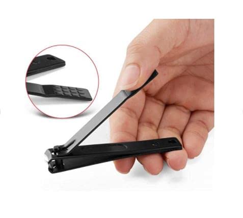 Nail Clippers Black Matte Stainless Steel Fingernail & Thick Toenail & Ingrown Nail clippers (Black)