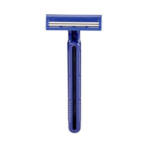 McKesson Disposable Razors, Shaving Razor, Twin Blade, Stainless Steel Blade, Blue, 50 Count, 2 Packs, 100 Total