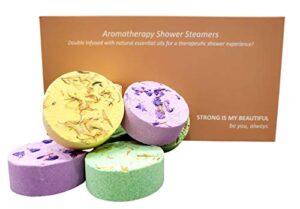 aromatherapy shower steamers; double infused with organic essential oils; spring gift; hostess gift; thank you gift; mother’s day gift