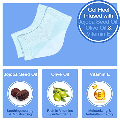 Sptcckare Moisturizing Socks Lotion Gel for Dry Cracked Heels, Spa Gel Socks Humectant Moisturizer Heel Balm Foot Treatment Care Heel Softener Sock (1 Pair)