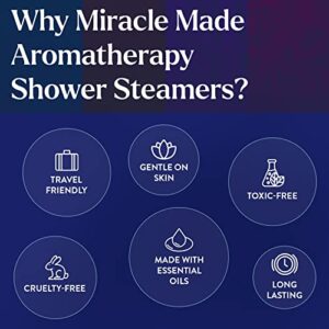 Miracle Made Aromatherapy Shower Steamers – 15 Tablets Citrus Shower Bombs with Natural Essential Oils Bombs for Mood Booster Self Care Relaxation Daily Use Vapor Bath Bombs for Women Men Moms